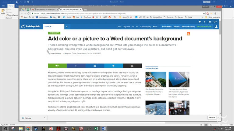 word on mac background color for text